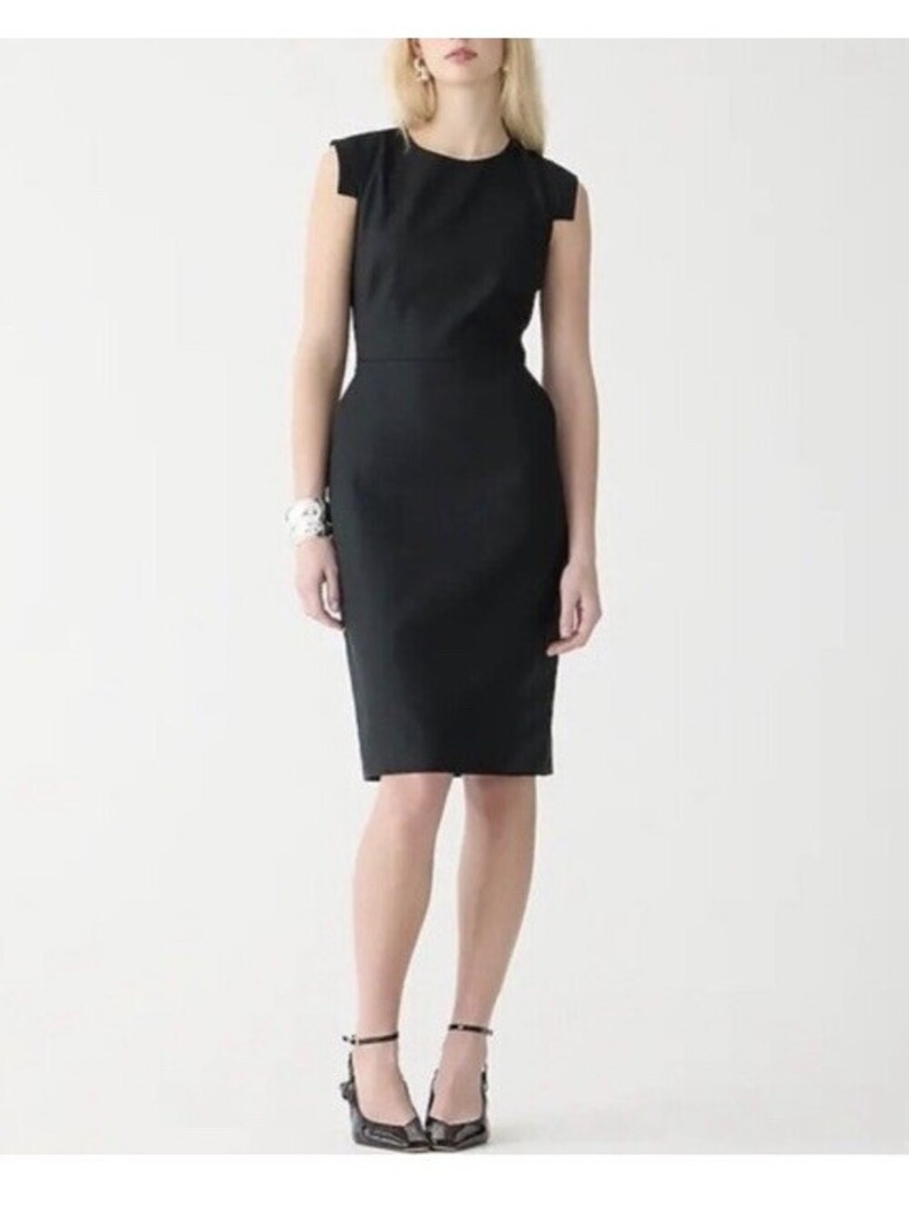 J.Crew Resume Linen Blend Cap Sleeve Sheath Dress In Black Size 0 Retail $188